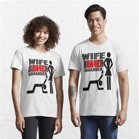 Wife Beater Funny Happy Love White Wife Husband Beater T Shirt For Sale By Famdesign