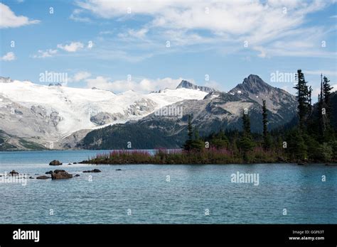 The Blue Waters Of The Glacial Garibaldi Lake In The Provincial Park