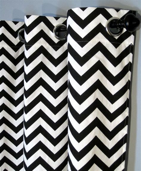 84 Black And White Zig Zag Curtains With Grommets Two Chevron Curt
