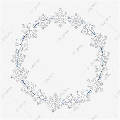 Circle Frame Snowflakes Clipart Png Vector Element, Circle, Circle Snowflakes, Circle Christmas 