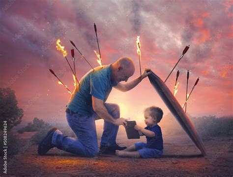 Father Protecting Child Stock Photo Adobe Stock