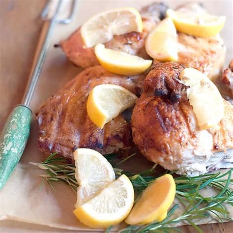 rosemary lemon spatchcocked chicken butterflied chicken marinated in olive oil rosemary and