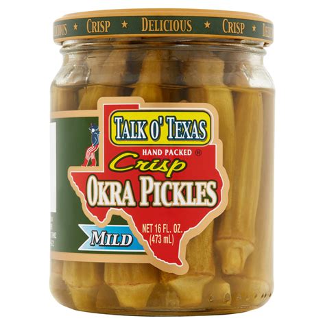 Talk O Texas Mild Okra Pickles 16 Fl Oz