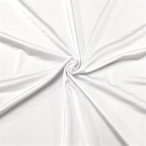 White Lycra Shiny Milliskin Nylon Spandex Fabric 4 Way Stretch