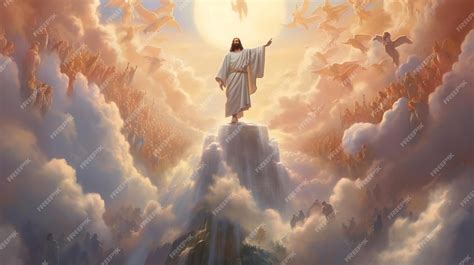 Premium Ai Image Jesus Ascending Into Heaven