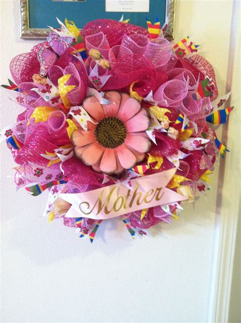 Mothers Day Wreath Mothers Day Wreath Deco Mesh Wreaths Floral