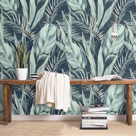 Peel And Stick Tropical Wallpaper Botanical Removable Etsy