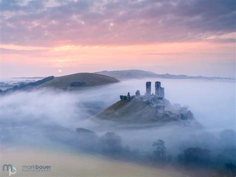 Misty Sunrise Corfe Castle Mark Bauer Photography