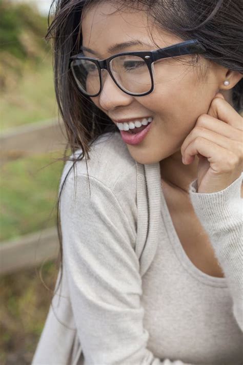 Chinese Asian Woman Wearing Glasses Stock Image Image 45702167