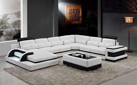 Large Corner Leather Sofa For Modern Sectional Sofa U Shaped Sofa For