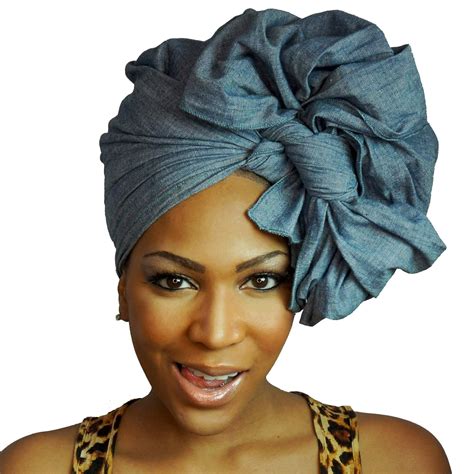 Denim Headwrap | Hair wrap scarf, Head wraps, Scarf hairstyles