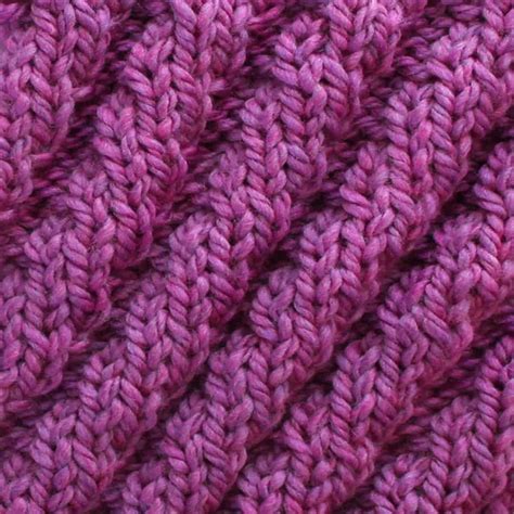 Diagonal Spiral Rib Stitch Knitting Pattern Studio Knit