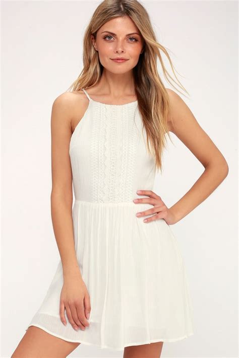 Cute White Dress Crochet Lace Dress Sundress Lulus