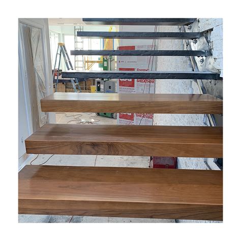 Invisible Wall Side Stringer Staighre Floating Staircase Steel Wood