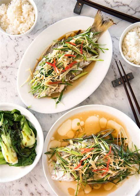 Most have live fish tanks where you can choose which lucky fella gets to come home with you for a dinner date. Chinese Steamed Fish with Ginger Shallot Sauce | RecipeTin ...