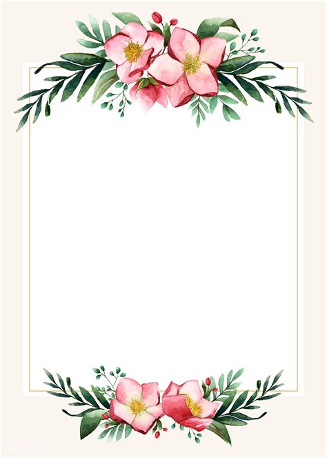 Flowers Invitation Card Template Vector Premium Image By
