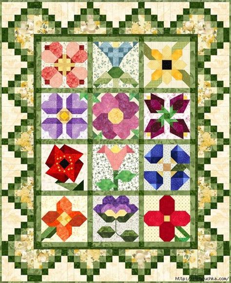 07 1 571x700 437kb Flower Quilts Floral Quilt Patterns Flower