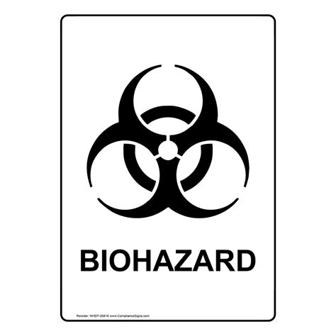 Biohazard Sign With Symbol White Vertical