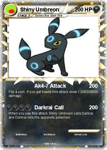 Pokémon Shiny Umbreon 56 56 Ak4 7 Attack My Pokemon Card