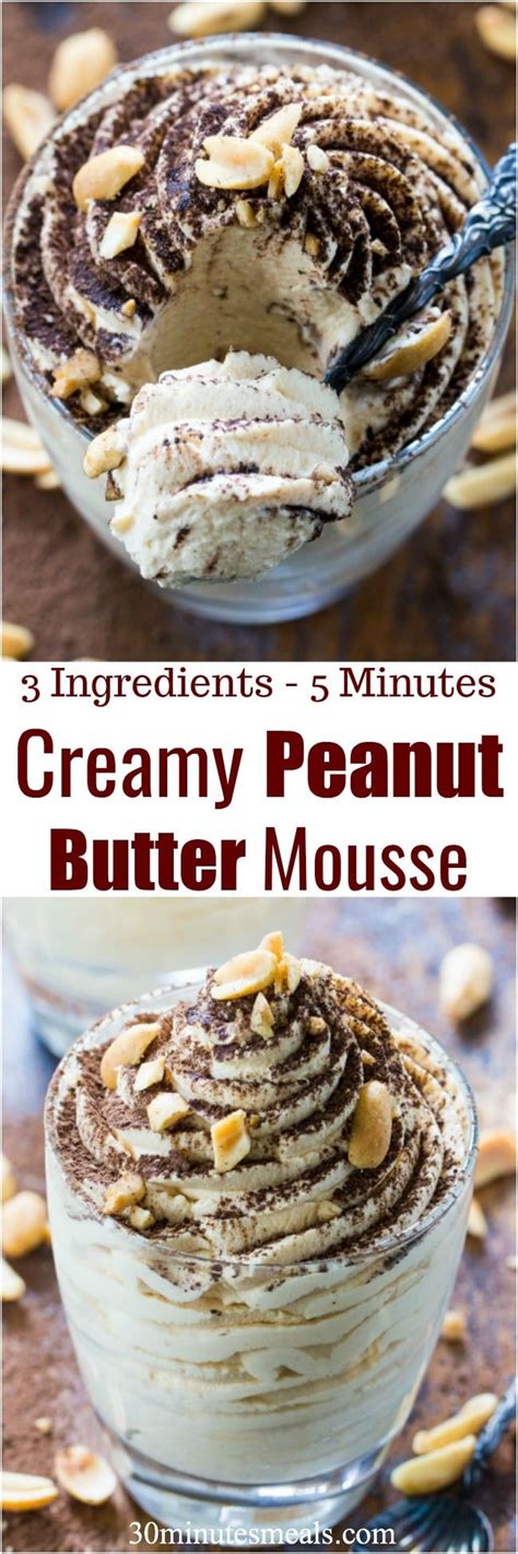 This simple keto chocolate mousse is fluffy and sweet and makes the perfect ending to any day! Creamy Peanut Butter Mousse is made with just 3 ...