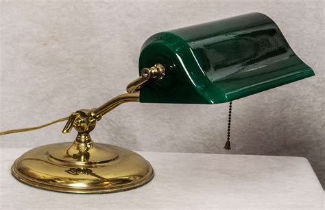 Hylight mint green desk lamp. Banker's Desk Lamp with Cased Green Glass Shade at 1stdibs