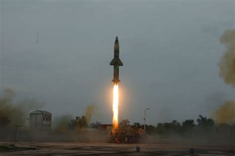 Indian Prithvi Ii Surface To Surface Ballistic Missile And Shourya