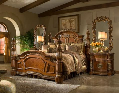 Villa Valencia Bedroom Set Collection By Michael Amini Low Poster Bed