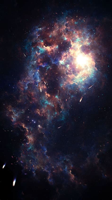 Download Wallpaper 1080x1920 Nebula Galaxy Asteroids
