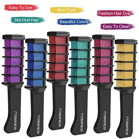 6 Colorful Hair Chalk Combs Temporary Hair Shimmer Color Cream For Al