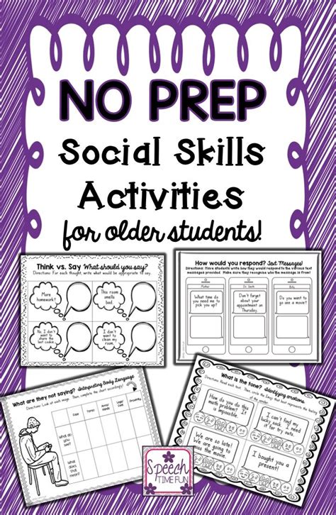 Free Printable Social Skill Worksheets