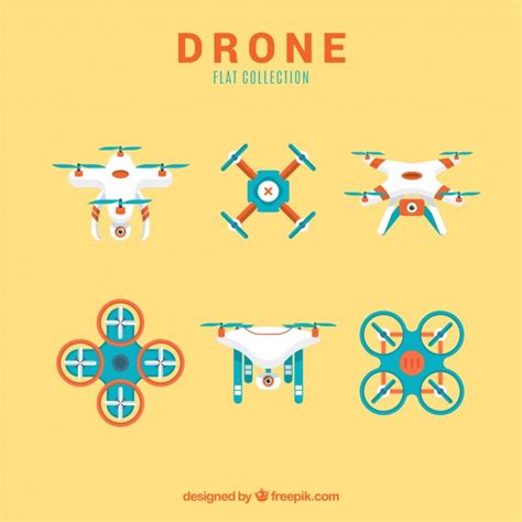 Free Vector Flat Drones With Lovely Style