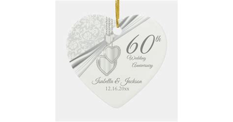60th Diamond Wedding Anniversary Ceramic Ornament Zazzle