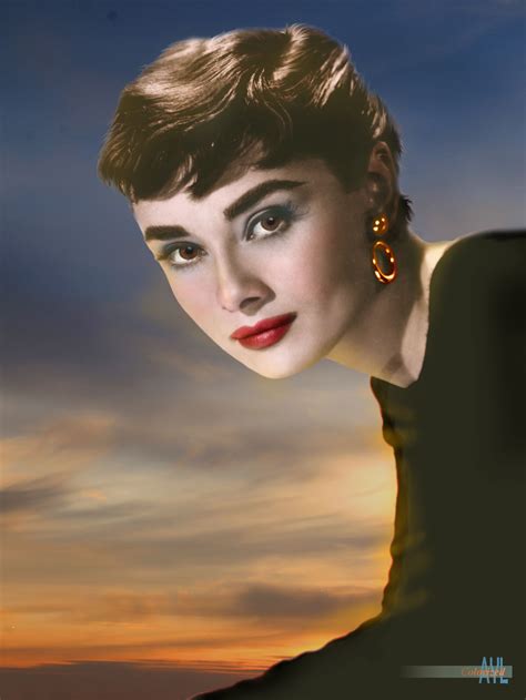 Colorized Photo Of Audrey Hepburn 1939 1993 Ca 1954 Audrey