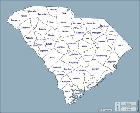 South Carolina Free Map Free Blank Map Free Outline Map Free Base