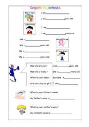 ESL kids worksheets: About Myself