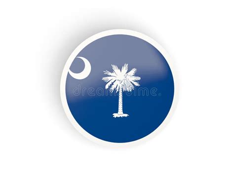 Round Bended Icon With Flag Of South Carolina United States Local