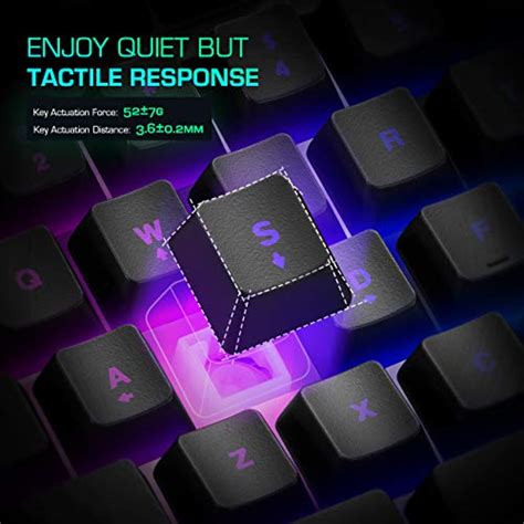 Pictek Rgb Gaming Keyboard6x Programmable Keys Mechanical Feeling