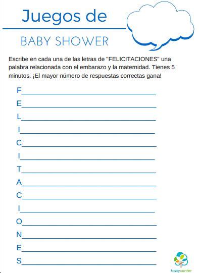 Juegos Para Baby Shower Crucigrama Con Respuestas Descarga Gratis Los