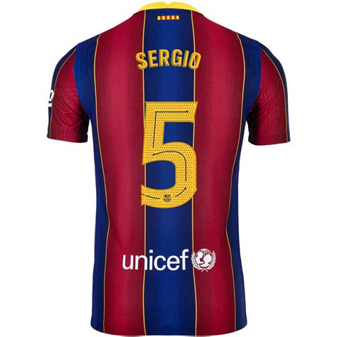 202021 Nike Sergio Busquets Barcelona Home Match Jersey Soccerpro