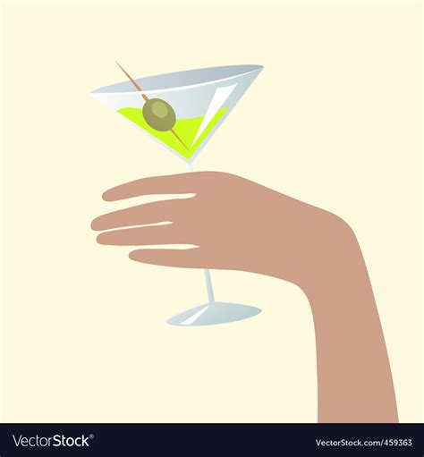 Hand Holding A Martini Glass Royalty Free Vector Image