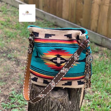 Turquoise And Tan Saddle Blanket Bag By MissyBUpinStitches On Etsy