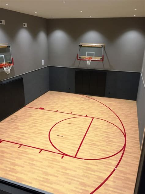Indoor Basketball Court Transitional Basement Indianapolis By