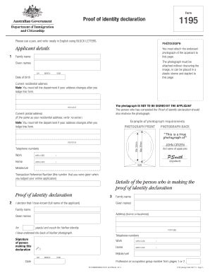 Declaration Form For Proof Of Identity Fill Online Printable