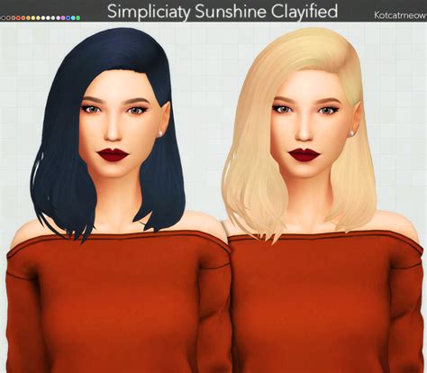 Simpliciaty Sunshine Hair Clayified Sims 4 Cc