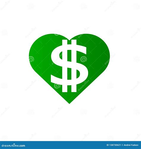 Dollar Heart In Green Color Stock Vector Illustration Of Abstract