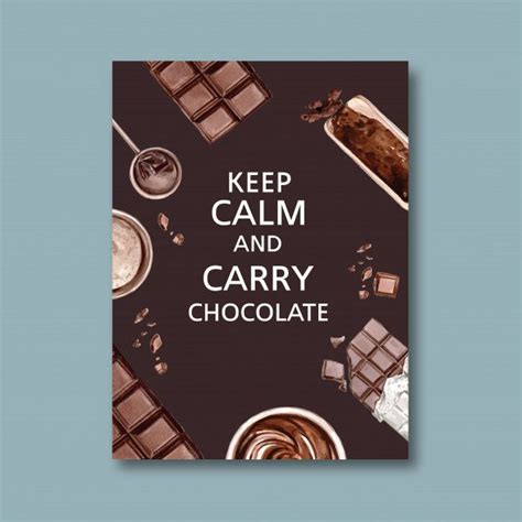 free vector chocolate poster with ingredients making chocolate bar broke watercolor