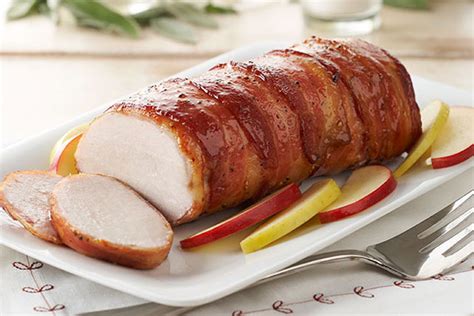 Place thawed pork tenderloin in a gallon ziploc bag, (i use hormel original tenderloin, about 1.5 lbs.) add olive oil, granulated onion, granulated garlic, salt put in refrigerator for at least 1 hour or longer. Bacon-Wrapped Pork Tenderloin - Kraft Recipes