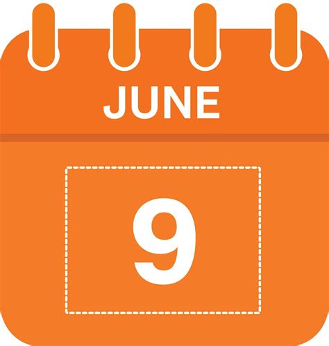 June 9 Calendar Daily Icon Day Date Month 26307897 Vector Art At