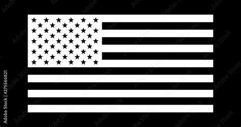Usa American Flag Black And White Vector Illustration Stock Vector