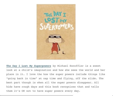 Review Of Michael Escoffiers Childrens Book The Day I Lost My